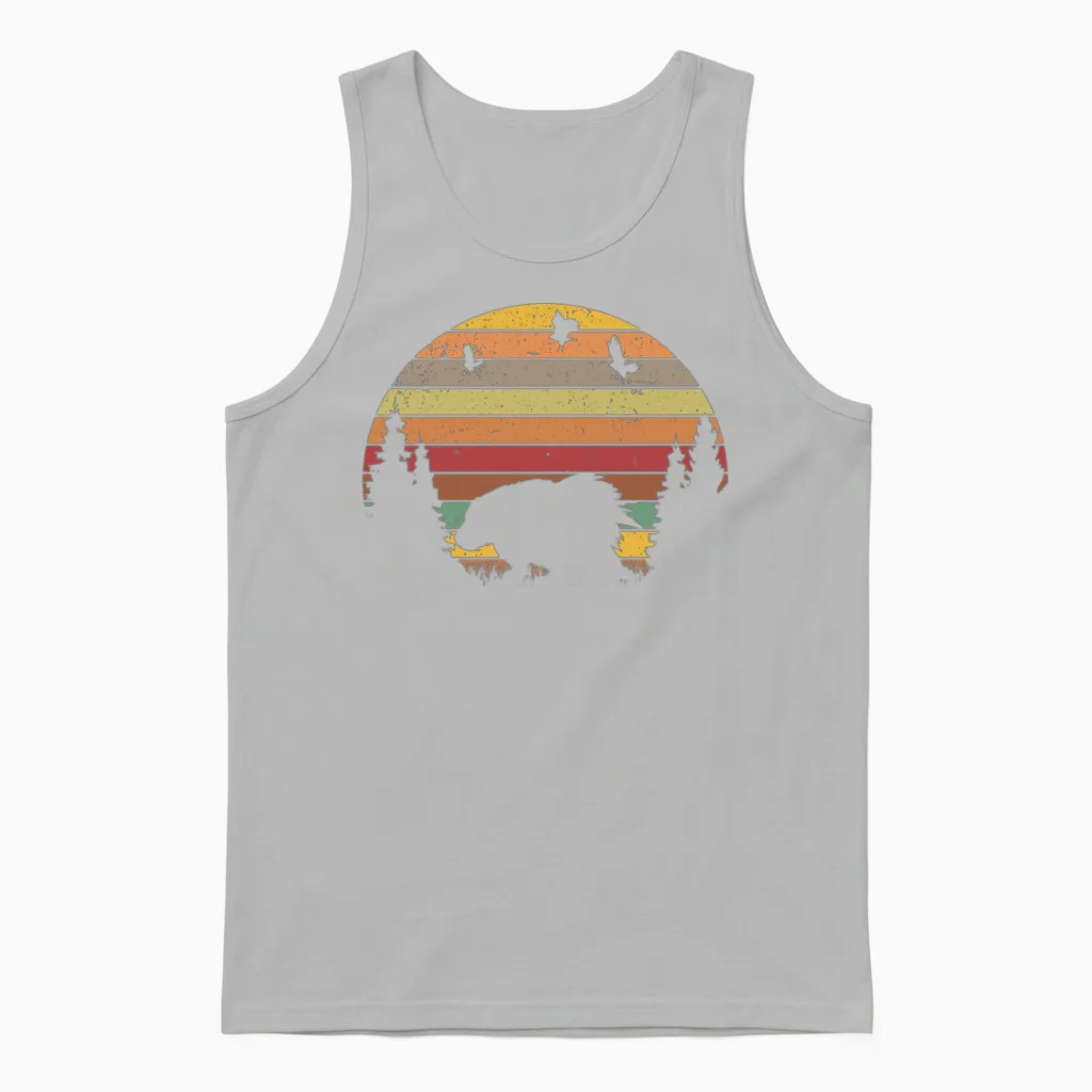 Porcupine Vintage Retro Unisex Tank Top - Ash