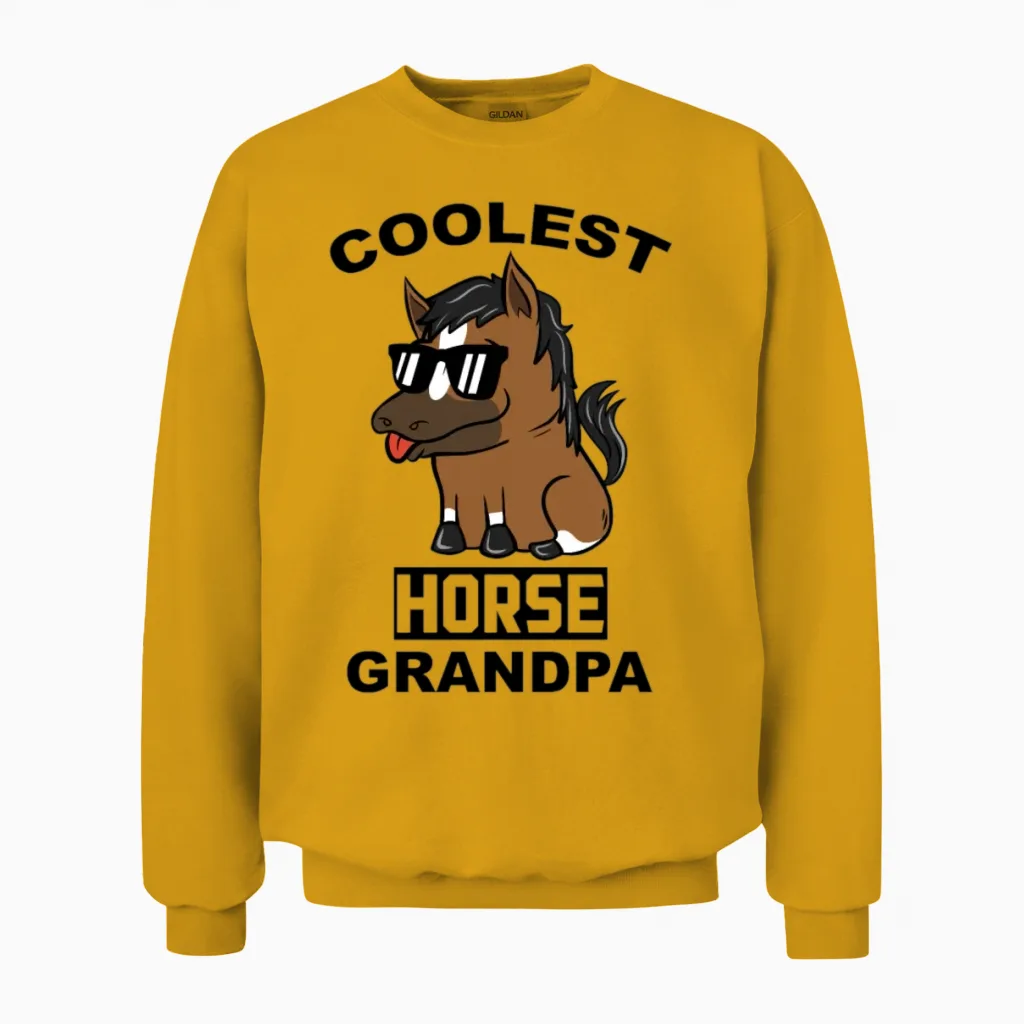 Coolest Horse Grandpa - Lovers Unisex Sweatshirt in Gold