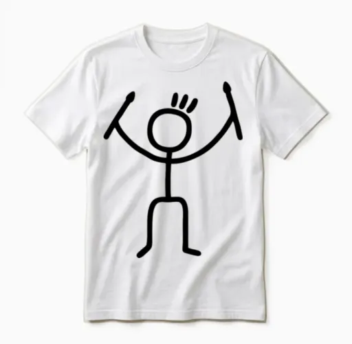 Stick Figure Drums Unisex T-Shirt in White