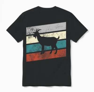 Goat Retro Unisex T-Shirt - Black