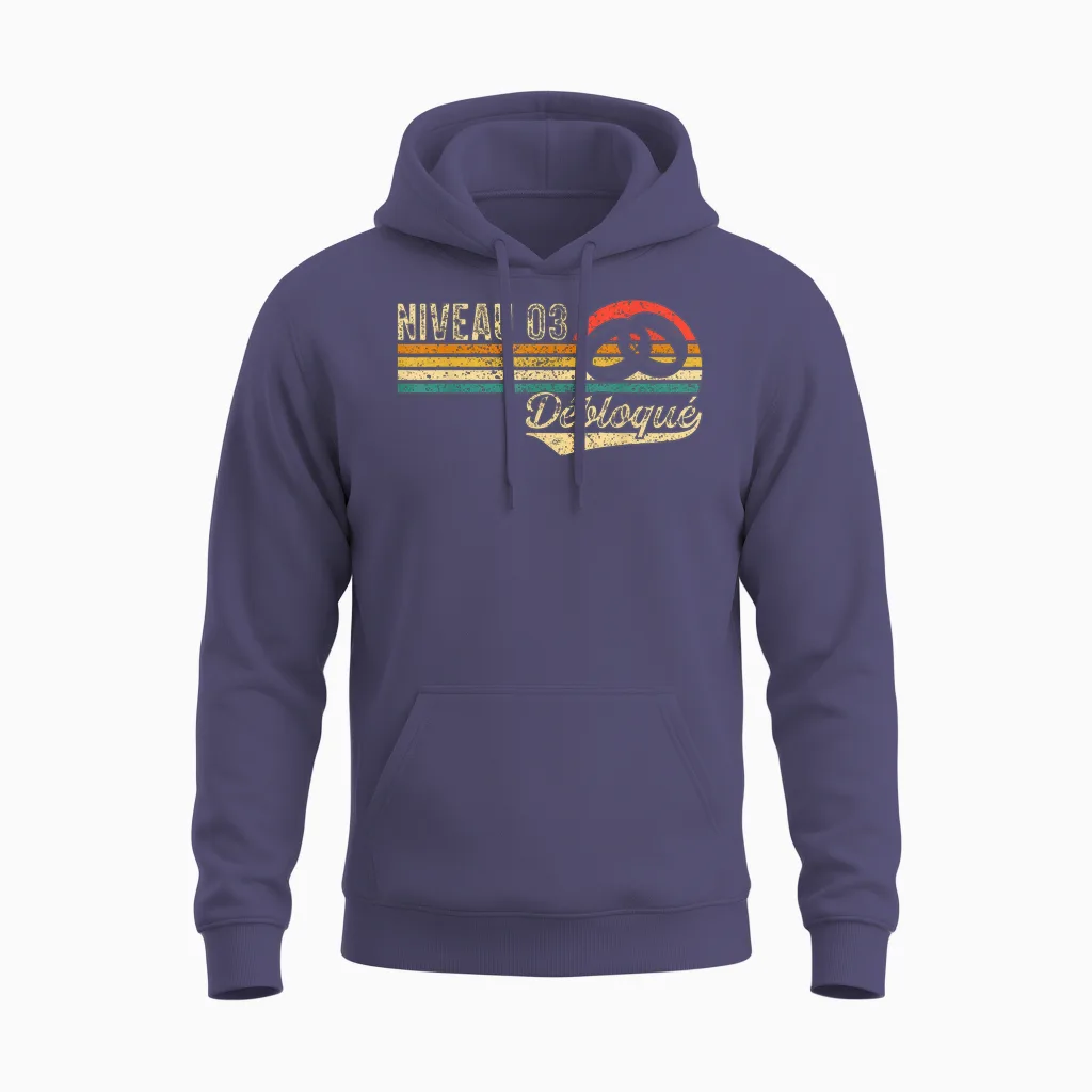 3 Years of Wheat Wedding Anniversary, Level 3 Unlocked Unisex Hoodie in Heather Sport Dark Navy