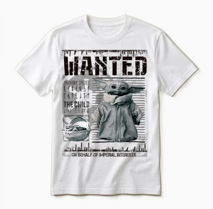 Star Wars Mandalorian Wanted the Child Unisex T-Shirt in White