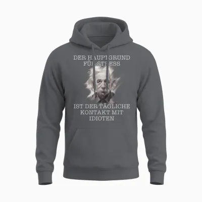 Funny Slogan Design Men's Sarcasm Motif T-Shirt, Black Unisex Hoodie - Charcoal