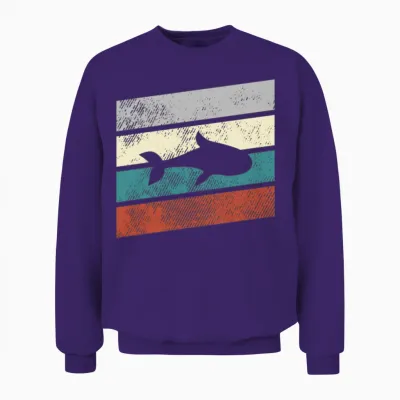 Fish Retro Unisex Sweatshirt - Purple