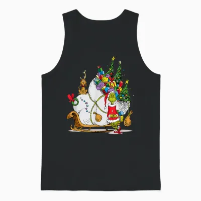 Dr. Seuss Grinch Sleigh Unisex Tank Top - Black