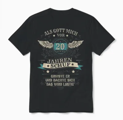 20. Geburtstag Mann Frau 20 Jahre 2006 Deko Lustig Geschenk Unisex T-Shirt - Black