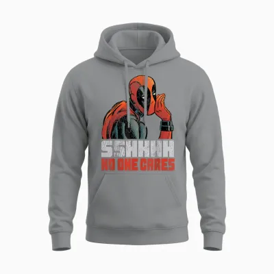 Marvel Deadpool Sshhhh No One Cares Whisper Unisex Hoodie - Sport Grey