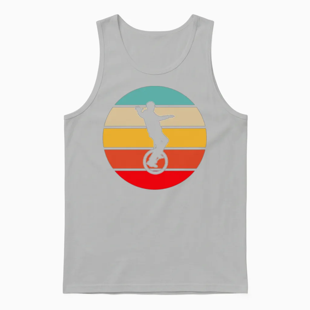 Unicycle Retro Unisex Tank Top in Ash