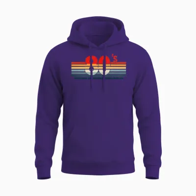 Retro 80s Unisex Hoodie - Purple
