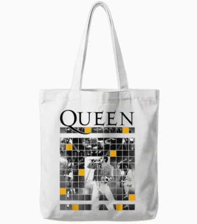 Queen Official Live Concert Blocks Tote Bags - White