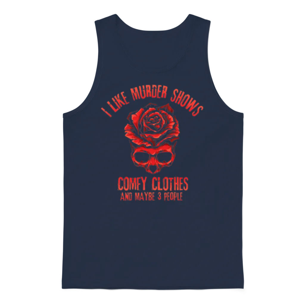 I Like Murder Shows Comfy Clothes Unisex Tank Top - Navy