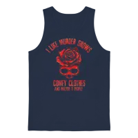 I Like Murder Shows Comfy Clothes Unisex Tank Top - Navy – 1