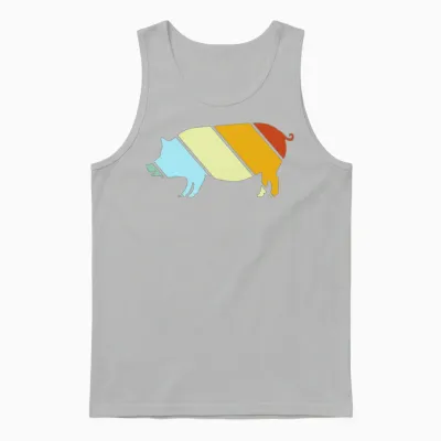 Pig Retro Unisex Tank Top - Ash