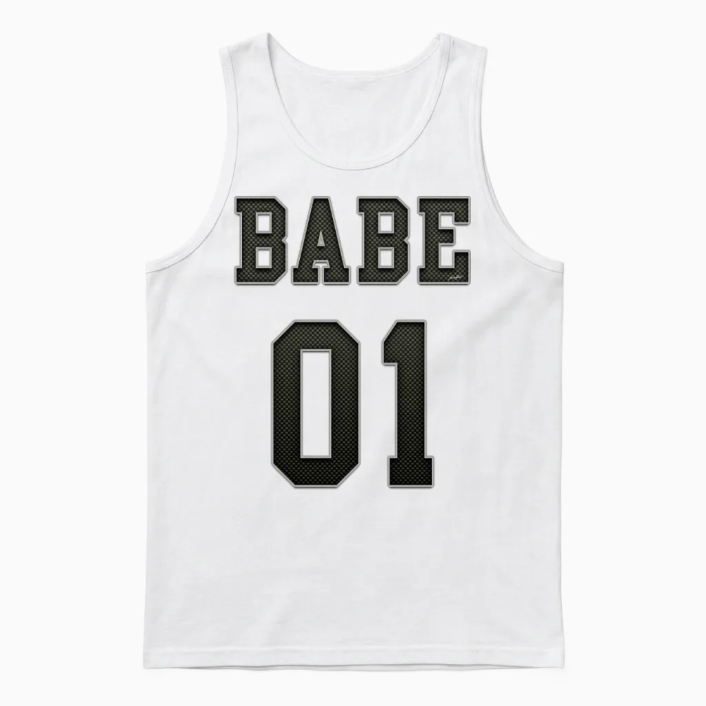 Babe 01 Unisex Tank Top in White