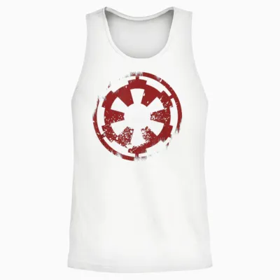 Star Wars Distressed Empire Logo Rust T-Shirt, Black Unisex Tank Top - White