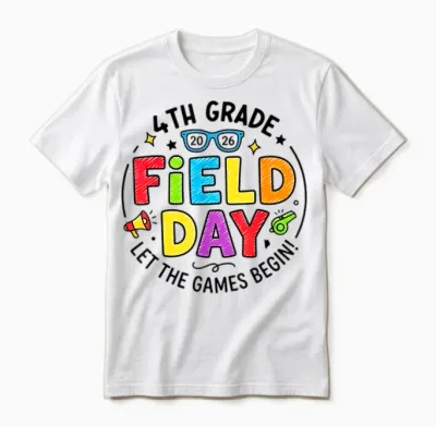4th Grade Field Day 2026 Let the Games Begin Teachers Unisex T-Shirt - White
