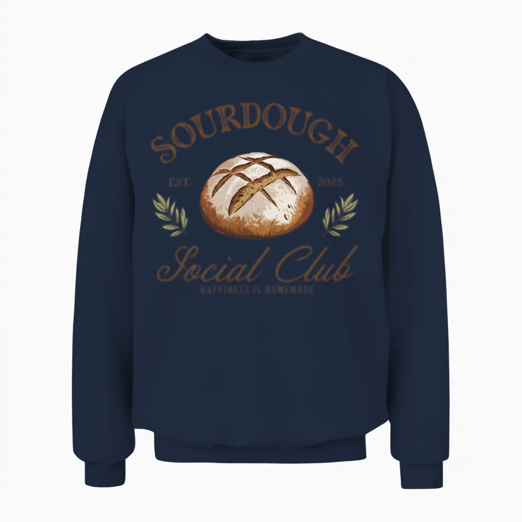 Vintage Sourdough Social Club Unisex Sweatshirt in Navy