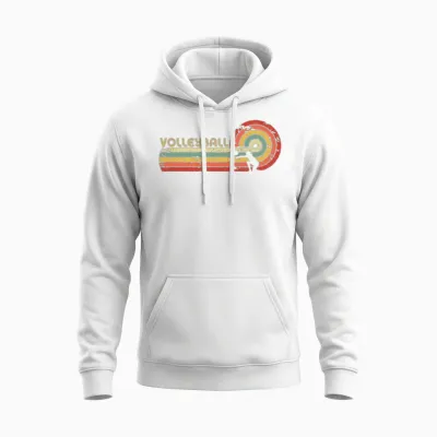 Volleyball Retro Style Unisex Hoodie - White