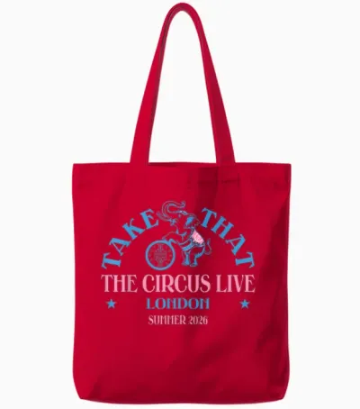 Take That the Circus Live London Tote Bags - Red