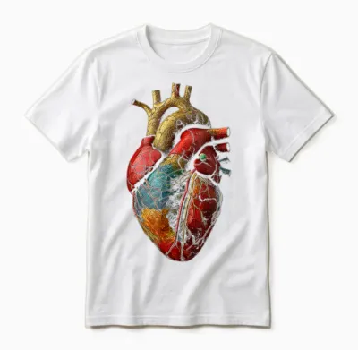 Herz Anatomisch Grafik Kunstwerk Herz Unisex T-Shirt - White