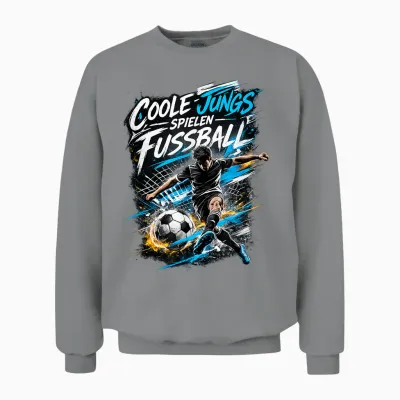 Fußball T-Shirt Kinder Junge Fußballer Geburtstag Geschenk Unisex Sweatshirt - Sport Grey