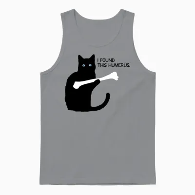 I Found This Humerus Black Cat Unisex Tank Top - Sport Grey