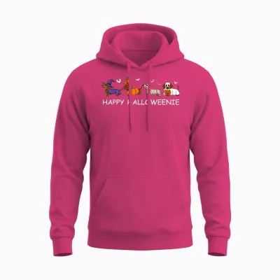Weiner Dog Witch Happy Halloweenie Cute Halloween Dachshund Unisex Hoodie - Heliconia