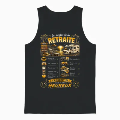 Cadeau Retraité Homme Original Les Règles De La Retraite Unisex Tank Top - Black