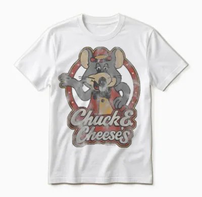 Chuck E. Cheese Classic Entertainer Portrait Distressed Unisex T-Shirt - White