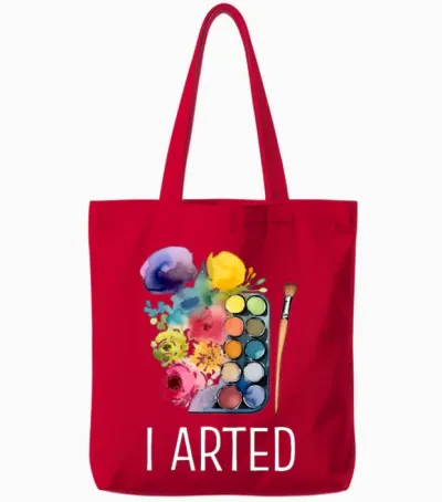 I Arted - Funny Artist Tote Bags - Red