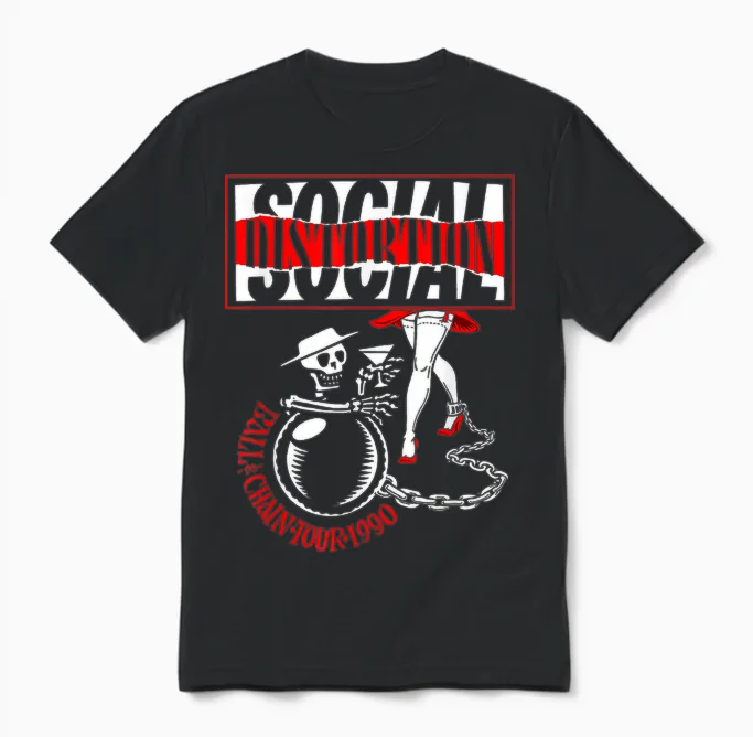 Offizielle Social Distortion Ball Und Kette Unisex T-Shirt in Black