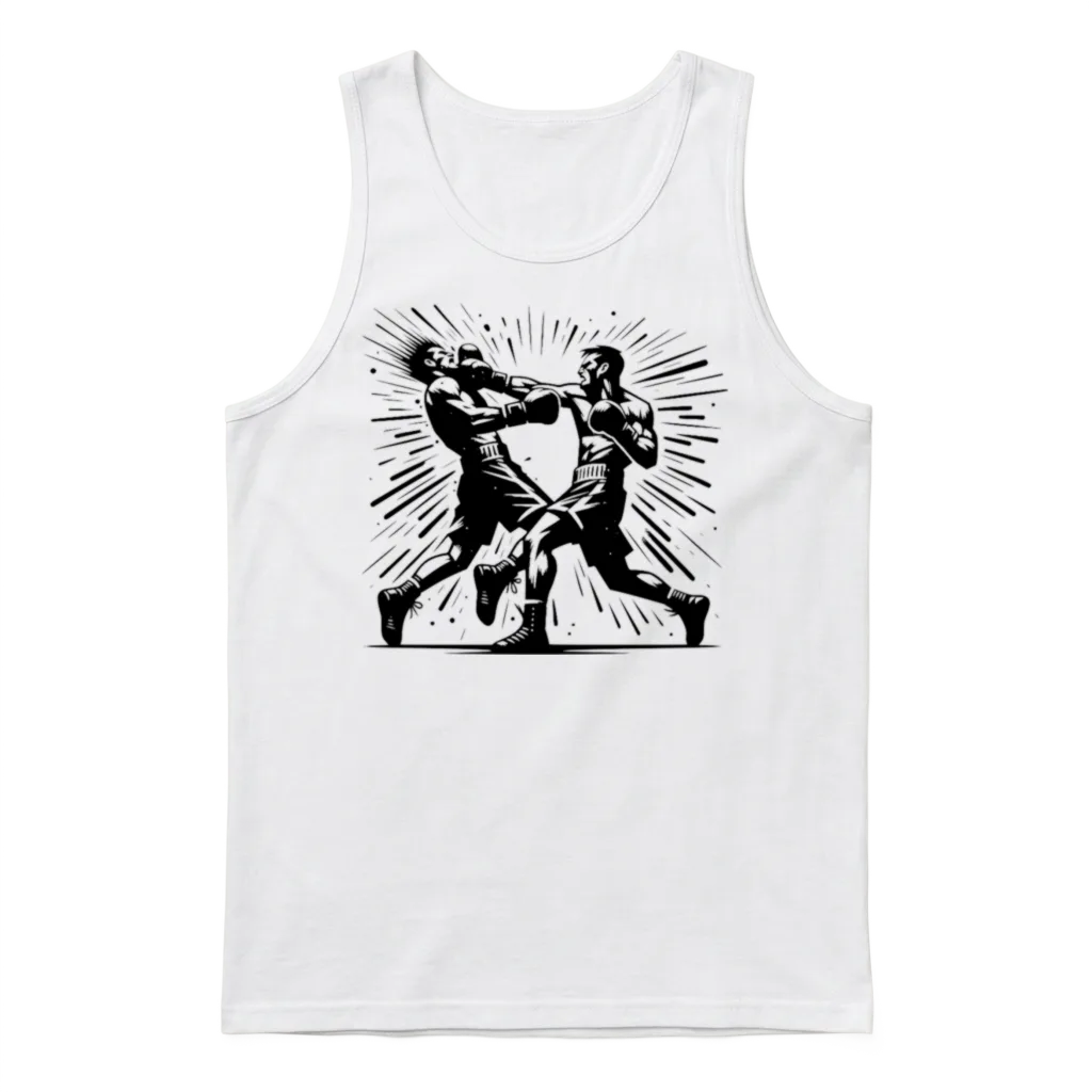 Retro Boxing Action the Decisive Punch Unisex Tank Top - White