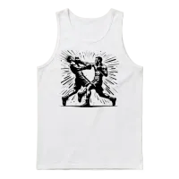 Retro Boxing Action the Decisive Punch Unisex Tank Top - White – 1