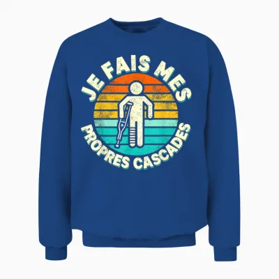Je Fais Mes Opres Waterfalls Gift Idea Get Well Well T-Shirt, Black, S Unisex Sweatshirt - Royal