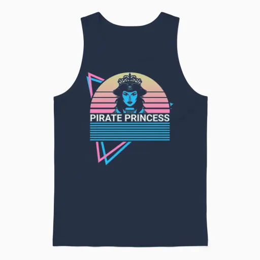 Pirate Princess Retro Unisex Tank Top in Navy