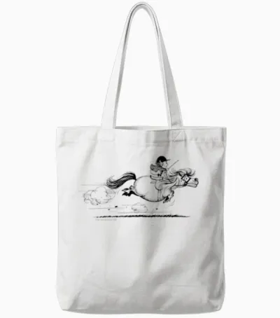 Ponysprint Thelwell Cartoon Tote Bags - White