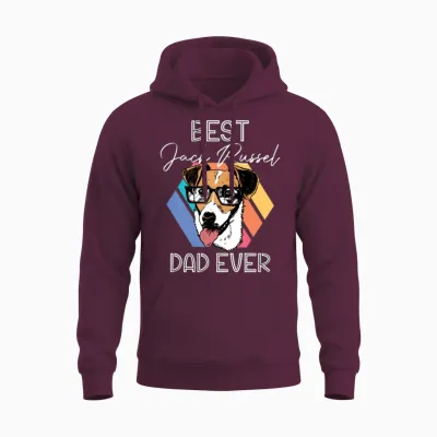 Best Jack Russell Dad Ever Pup Dog Lover Dog Owner Unisex Hoodie - Maroon