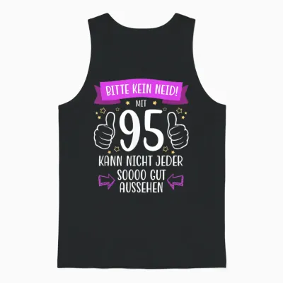 Decorative 95th Birthday Woman Man Gift Box Funny 95 Years T-Shirt, Black, S Unisex Tank Top - Black
