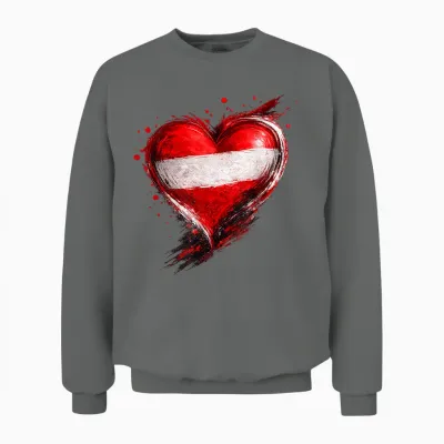 österreich Shirt österreicher Herz Herren & Damen Austria Unisex Sweatshirt - Graphite Heather