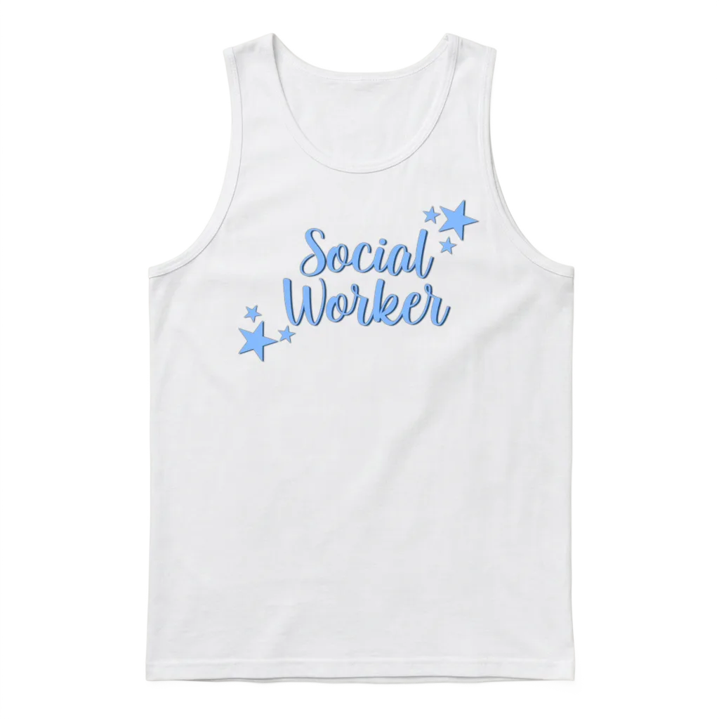 Social Worker Retro Unisex Tank Top - White
