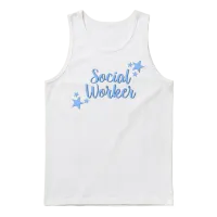 Social Worker Retro Unisex Tank Top - White – 1