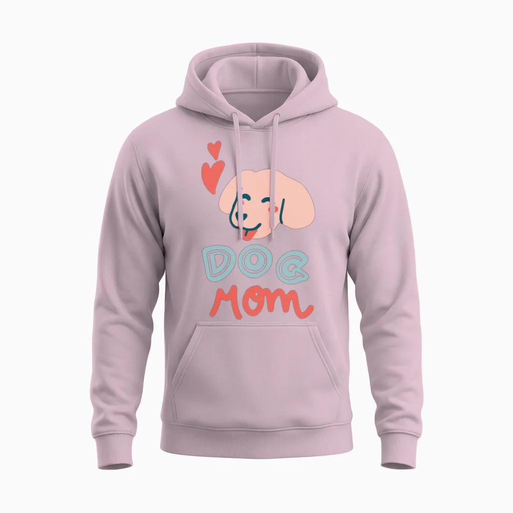 Dog Mom Unisex Hoodie in Light Pink