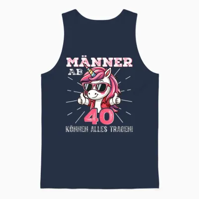 Männer Ab 40 Können Alles Tragen Einhorn Unisex Tank Top - Navy