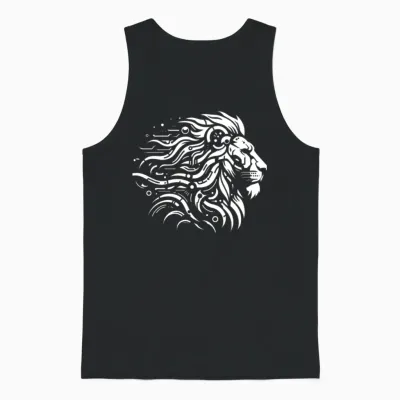 Lion Head Robotics Mech Sci-Fi Cyberpunk Unisex Tank Top - Black