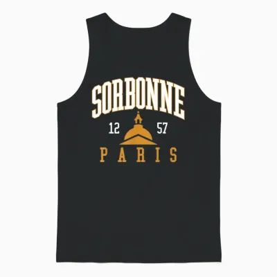Panthéon 1257 Arched Sorbonne Paris Administrative District Unisex Tank Top - Black