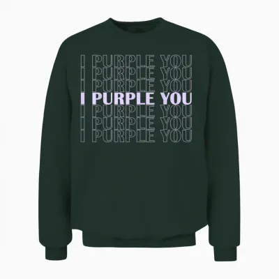 I Purple You Subtle Kpop Fanartikel | Süße Romantische Phrase Unisex Sweatshirt - Forest