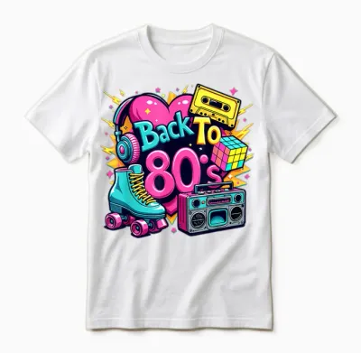 Back to the 80s Retro 80s Vintage Party Outfit for Men and Women T-Shirt, Black, S Unisex T-Shirt - White