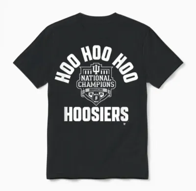Indiana 2025-26 Cfp National Champions Hoo Hoo Hoo Hoosiers Unisex T-Shirt - Black