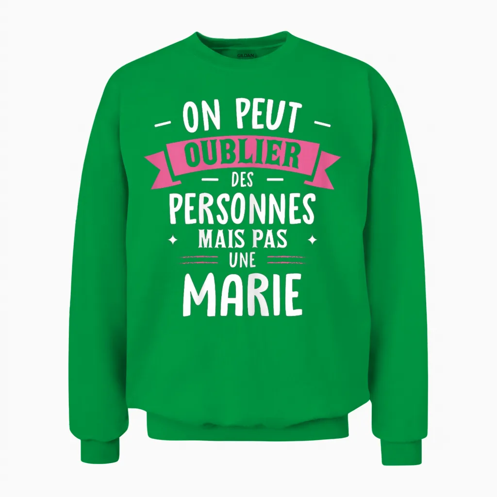 Woman Humour Girlfriend Personalized Gift Bff First Name Marie Unisex Sweatshirt in Irish Green