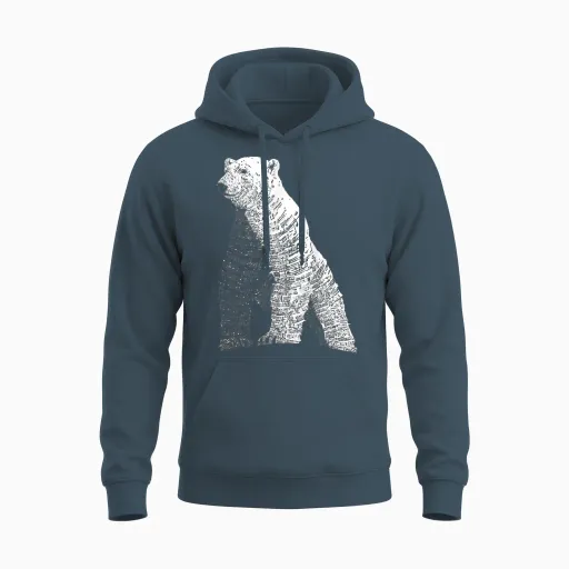 Motif Ours Polaire Cool Unisex Hoodie in Dark Heather